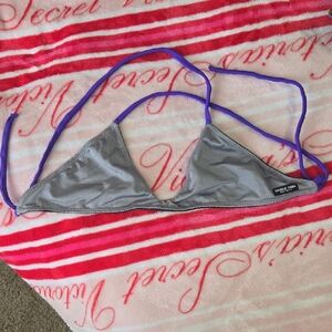 Gray and Blue Bikini Top